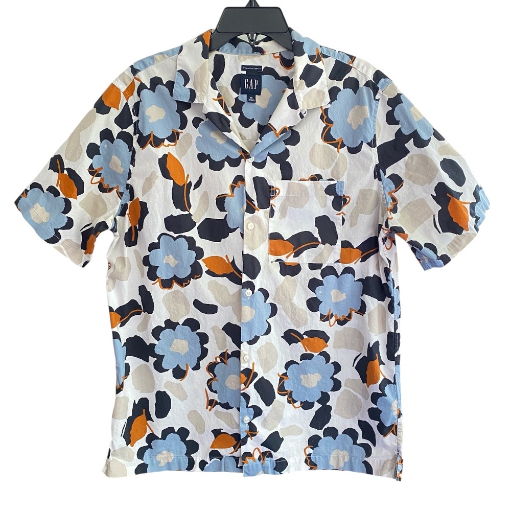 GAP Men's Casual Short Sleeve Button Cotton Shirt Size Medium